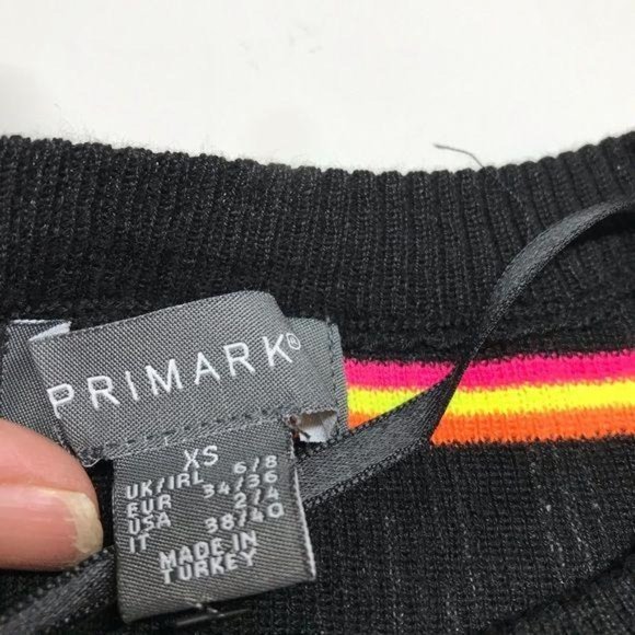 Primark sweater stripes black yellow girls XS New - Picture 6 of 13